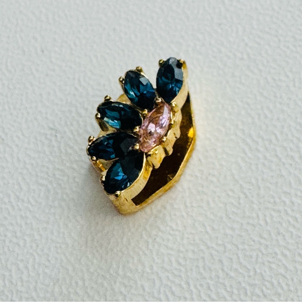 Keep Collective Blue & Pink Crystal Floral Charm